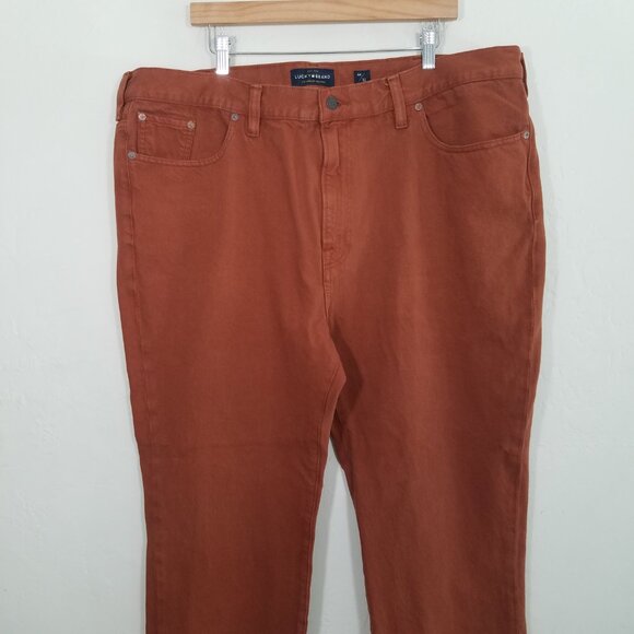 Lucky Brand Burn Orange Athletic Taper Jeans Pants Size 44 - Picture 2 of 9